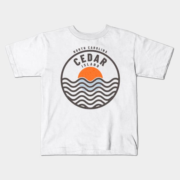 Cedar Island, NC Summertime Vacationing Sunrise Waves Kids T-Shirt by Contentarama